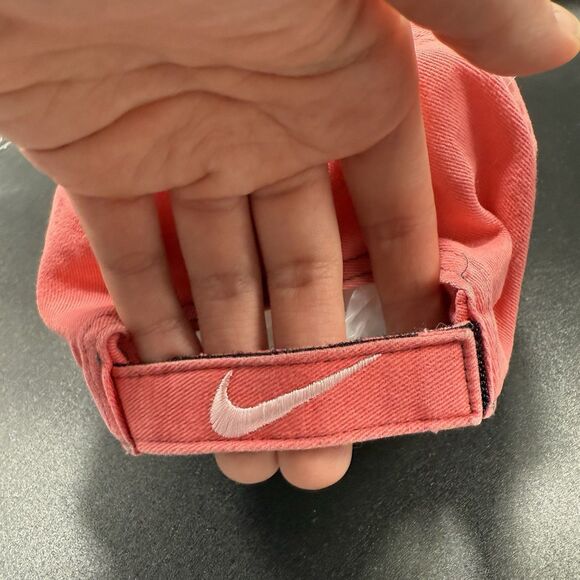 Nike Hat Cap CHild Girls Adjustable Solid Pink Hook Loop - Picture 7 of 8